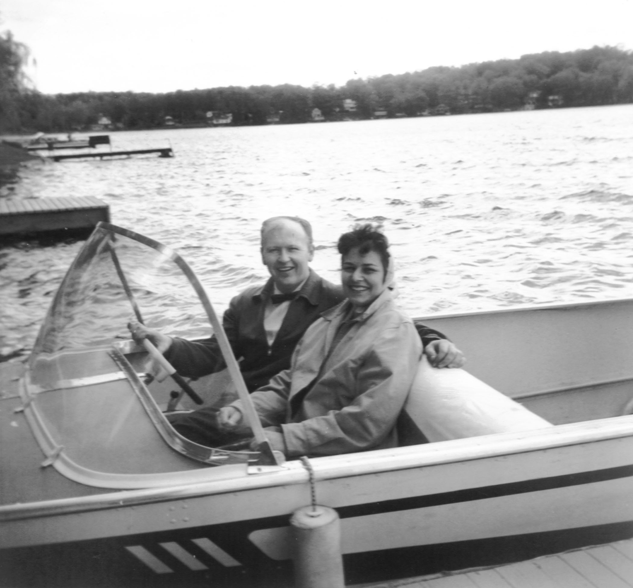 Mom and Dan in Boat